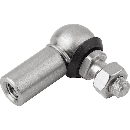 Angle Joint DIN71802 Right-Hand Thread, M10, Form:Cs W Retaining Clip, Stainless 1.4305 Bright,